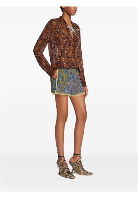 Camicia Chowy a fiori in marrone dries van noten - uomo DRIES VAN NOTEN | 2510107631011704